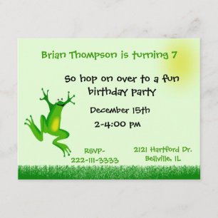 Cute frog Birthday Invitation