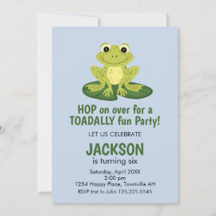 Cute Frog Birthday Invitation