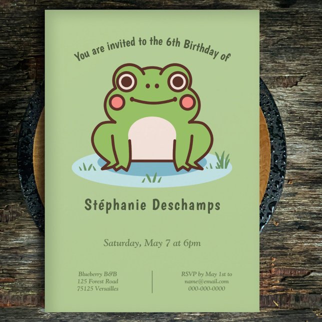 Cute Frog Birthday Invitation (Cute Frog Birthday Invitation)