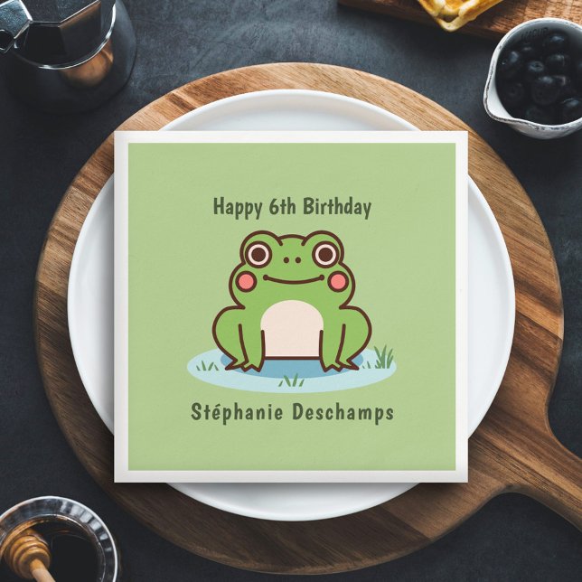 Cute Frog Birthday Napkins (Cute Frog Napkin)