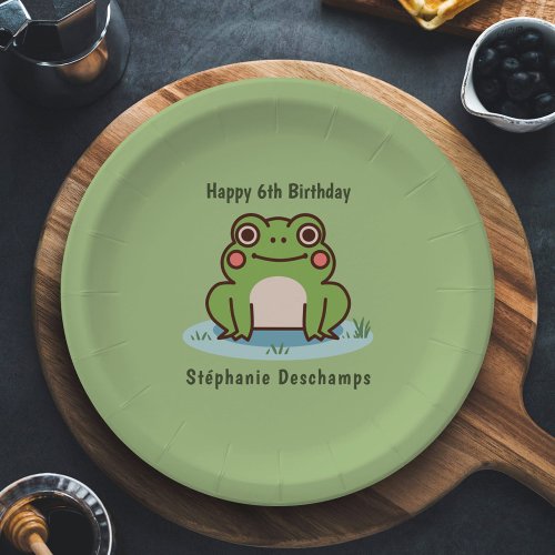 Cute Frog Birthday Paper Plates