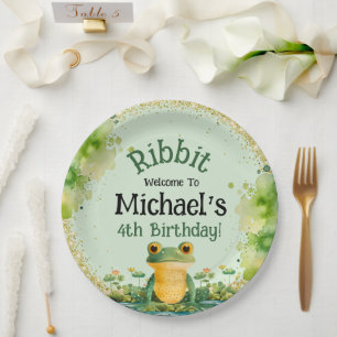 Cute Frog Birthday Party Invitation Paper Plates