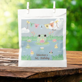 Cute Frog Birthday Party Thank You Favor Bag