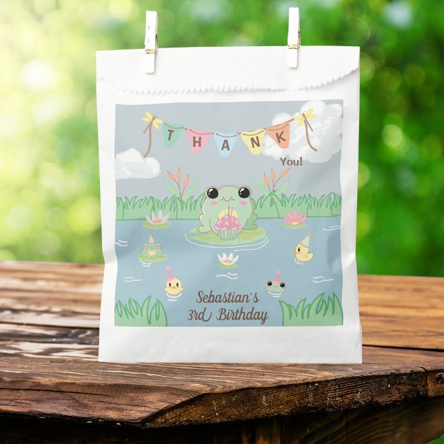 Cute Frog Birthday Party Thank You Favor Bag (Creator Uploaded)