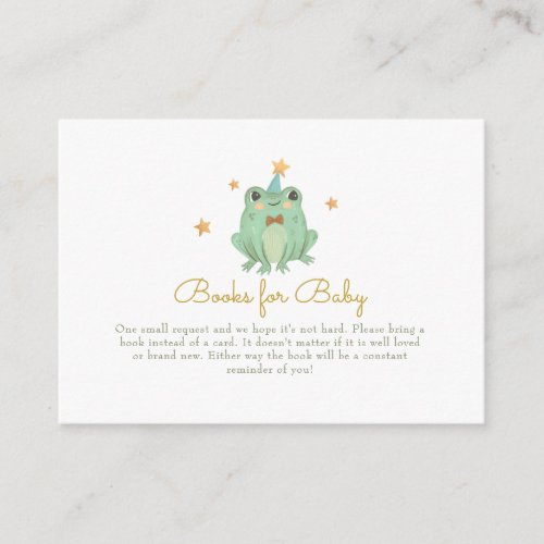 Cute Frog Books for Baby Enclosure Card