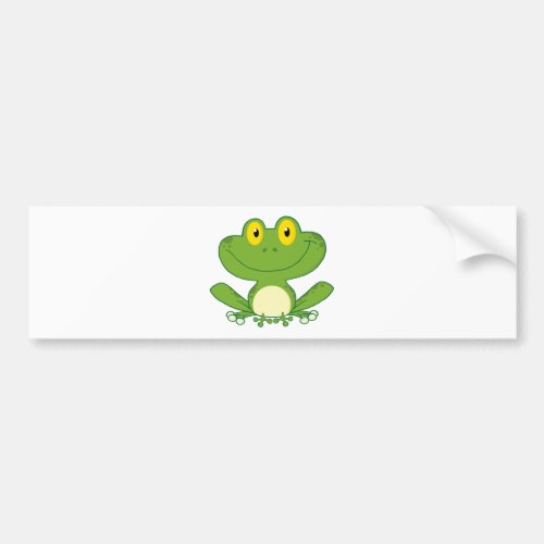 Cute Frog Cartoon Character Bumper Sticker