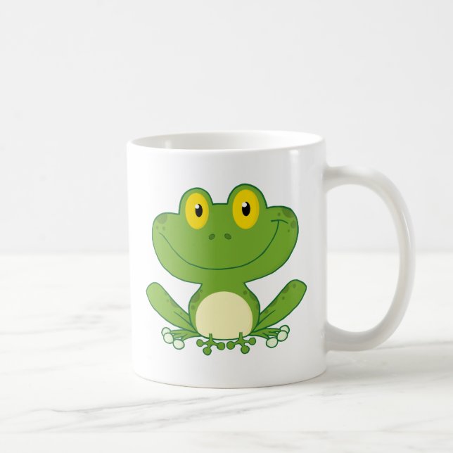 Cute Frog Cartoon Character Coffee Mug (Right)