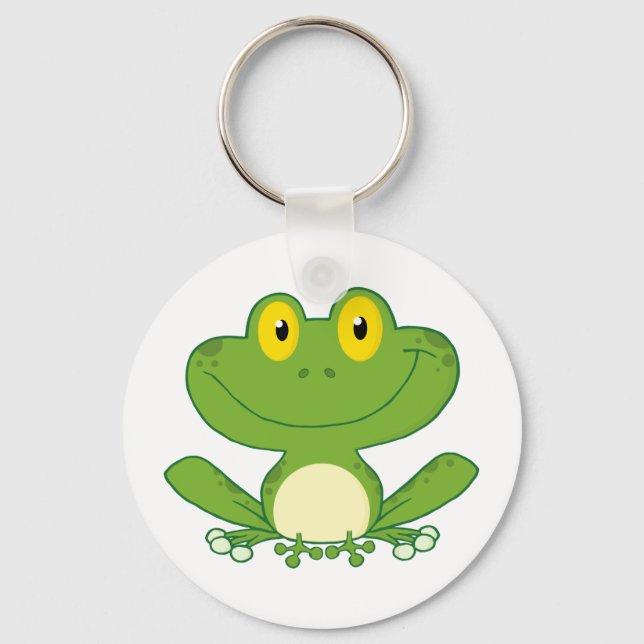 Cute Frog Cartoon Character Keychain (Front)