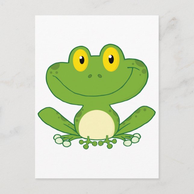Cute Frog Cartoon Character Postcard (Front)