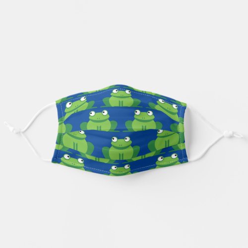 Cute Frog Cartoon Froggie Boys Print Adult Cloth Face Mask