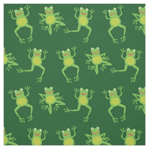Cute Frog Cartoon Kids Fabric