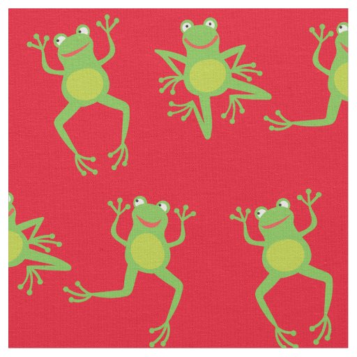 Cute Frog Cartoon Kids Fabric