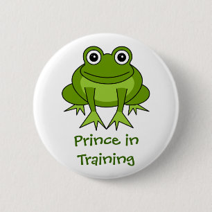 Cute Frog Cartoon - Prince in Training Button