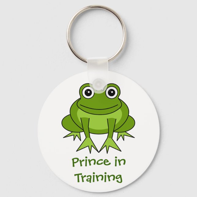 Cute Frog Cartoon - Prince in Training Keychain (Front)