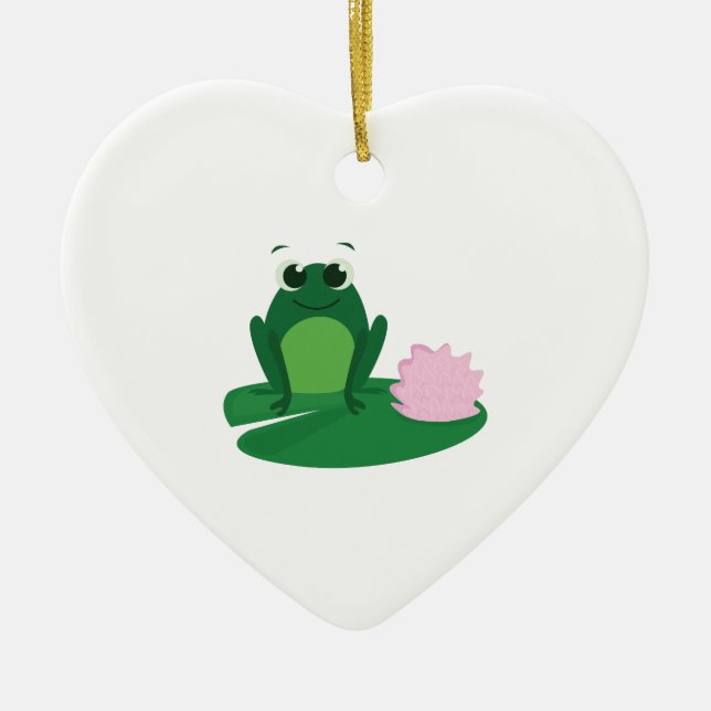 Cute Frog Ceramic Ornament (Front)
