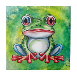 Cute Frog Ceramic Tile