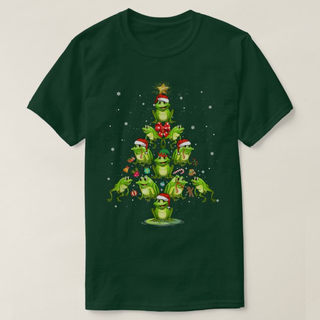 Cute Frog Christmas Tree Gift Decor Xmas Tree  T-Shirt (Design Front)