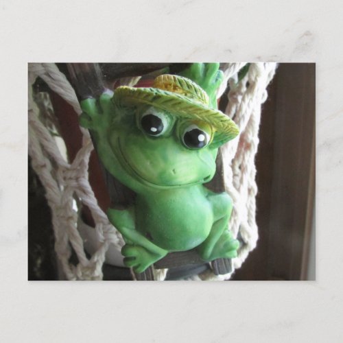 cute frog climber postcard