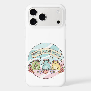 Cute Frog Club – Kawaii Pastel Frogs Floral Cute A iPhone 17 Pro Max Case