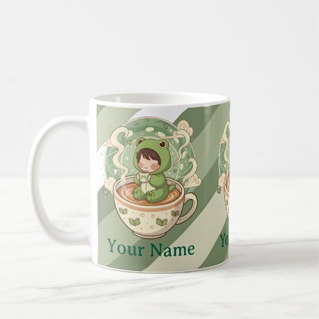 Cute Frog Coffee Lover Mug (Left)