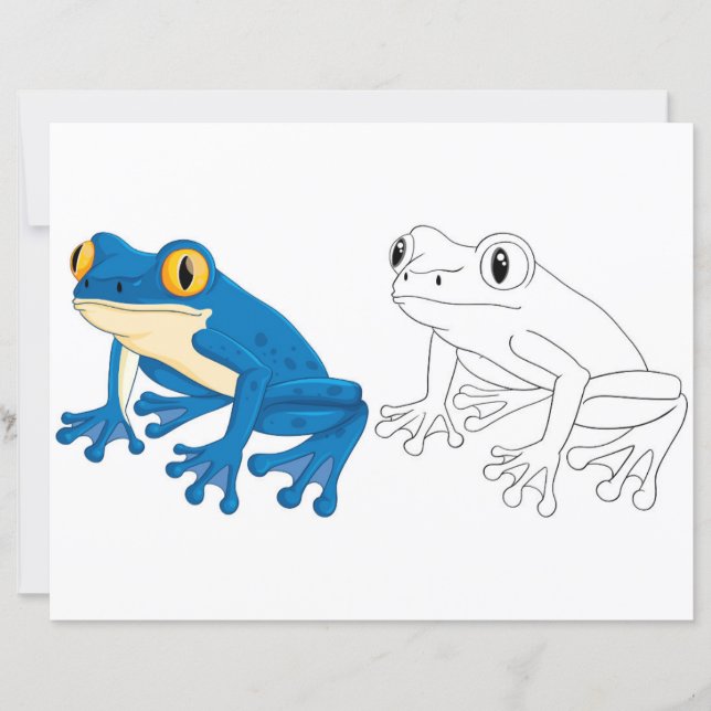 Cute frog coloring page (Front)