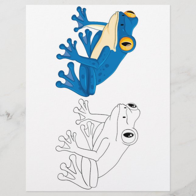 Cute frog coloring page (Front)