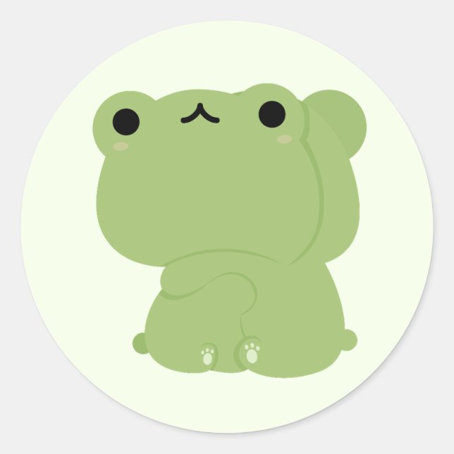 Cute Frog Couple Classic Round Sticker (Front)