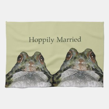 Cute Frog Couple: Hoppily Married: Wedding Towel by joyart at Zazzle