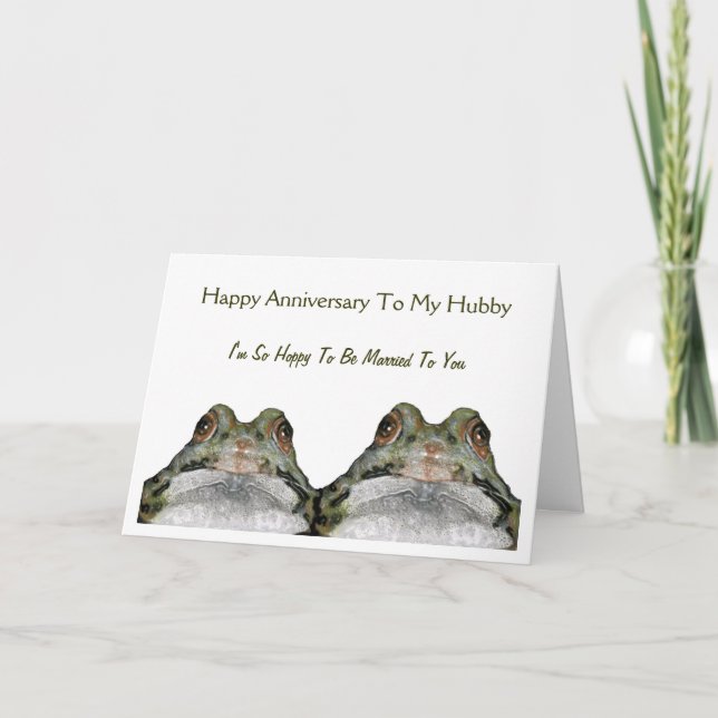 Cute Frog Couple: Hoppy Wife: Anniversary: Art Card (Front)