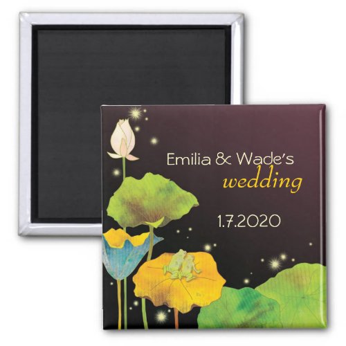 Cute Frog Couple Wedding Save the Date Magnet