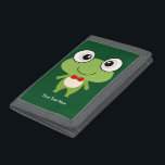 Cute Frog (customizable) Trifold Wallet<br><div class="desc">What a fun gift for anyone who likes frogs!  And you can personalize with your name or your own text.</div>