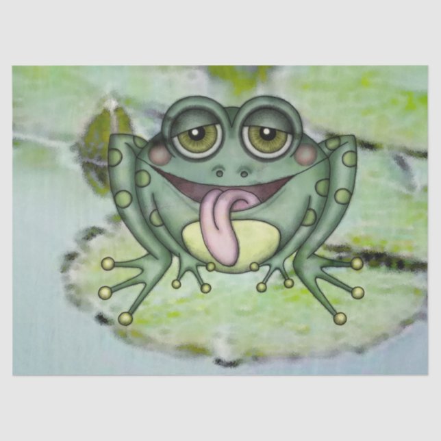 Cute Frog Decoupage Tissue Paper (Front)