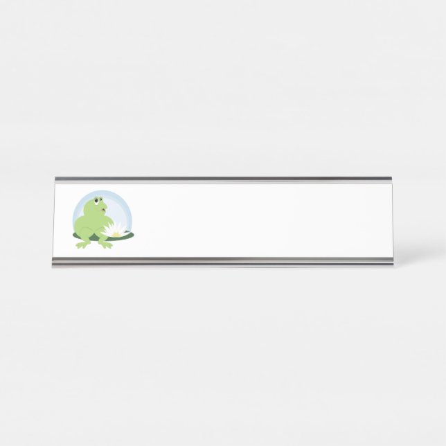 Cute Frog Desk Name Plate (Front)
