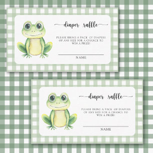 Cute frog - diaper raffle ticket enclosure card