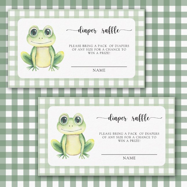 Cute frog - diaper raffle ticket enclosure card (Creator Uploaded)