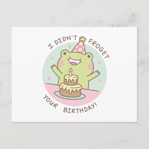 Cute Frog Didnt Frogret Your Birthday Pun Postcard
