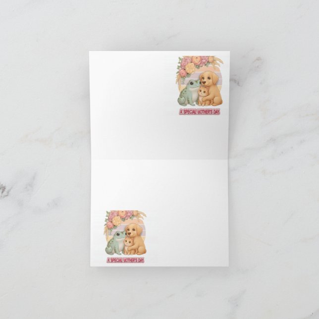 Cute Frog Dog Cat Mother’s Day Card - Special Gift (Inside)