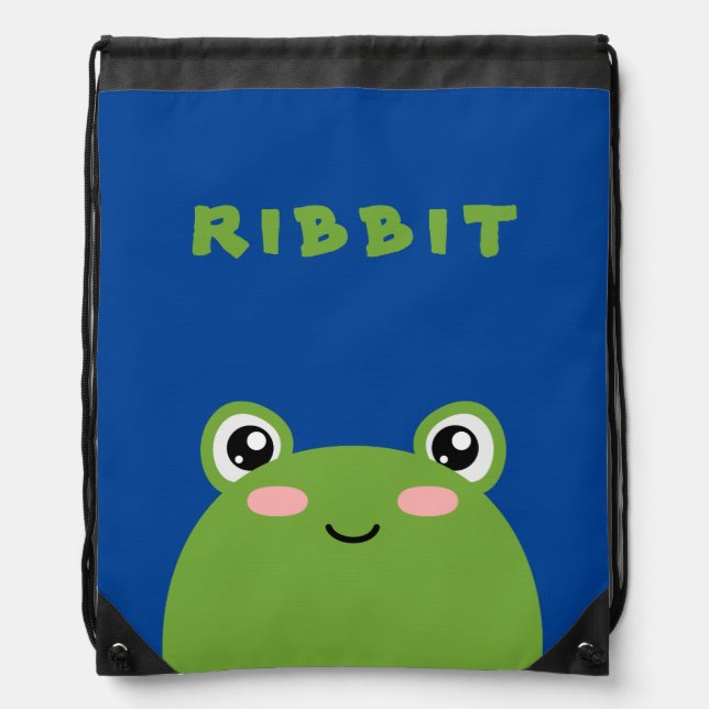 Cute frog Drawstring Bag (Front)