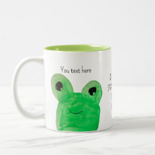 Cute frog Dream Big Personalized Two-Tone Coffee Mug