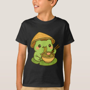 Cute Frog Eating Ramen Anime Japanese Gifts Men Wo T-Shirt