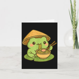 Cute Frog Eating Ramen Anime Japanese Men Women Ki Card