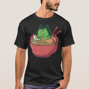 Cute Frog Eating Ramen Japanese Noodles Lover Funn T-Shirt