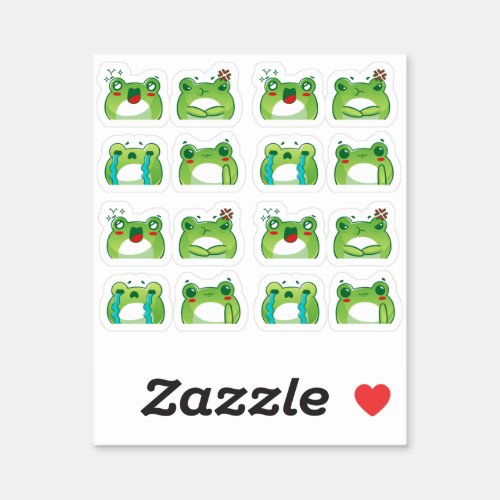 Cute frog emotions sticker pack