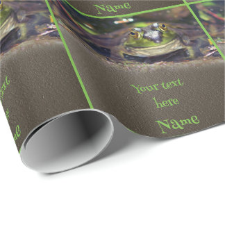 Cute Frog Face Animal Personalized Wrapping Paper