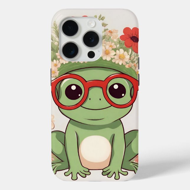 Cute Frog Flower Headband Case-Mate iPhone Case (Back)