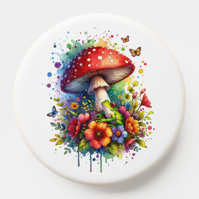 Cute Frog ,Flowers, Butterflies and Mushroom  PopSocket (Popsocket)