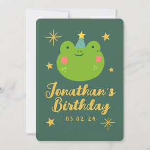 Cute Frog Forest with Animals Birthday Invitation