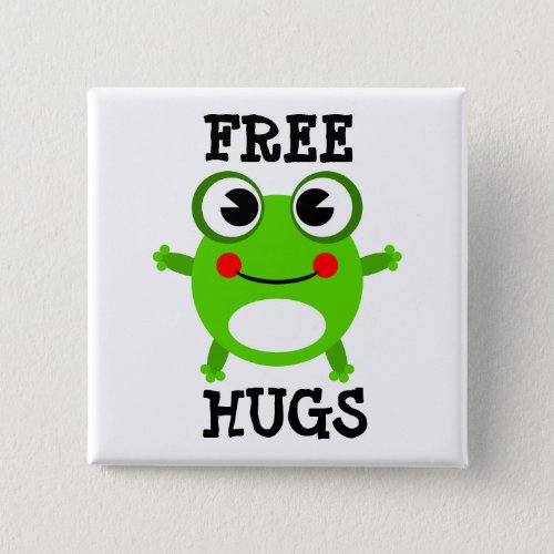 Cute Frog Free Hugs Button