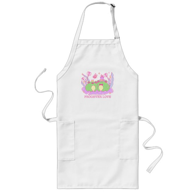Cute Frog - Frogever Love Long Apron (Front)