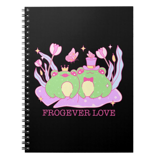 Cute Frog - Frogever Love Notebook (Front)